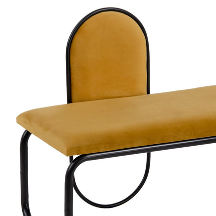 Hocker 110 x 40 x 68 cm synthetische Stoffe Metall Ocker
