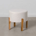 Puff synthetische Stoffe Beige Holz 46 x 46 x 46 cm