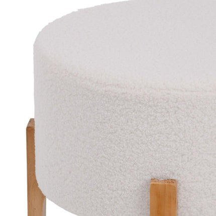 Puff synthetische Stoffe Beige Holz 46 x 46 x 46 cm