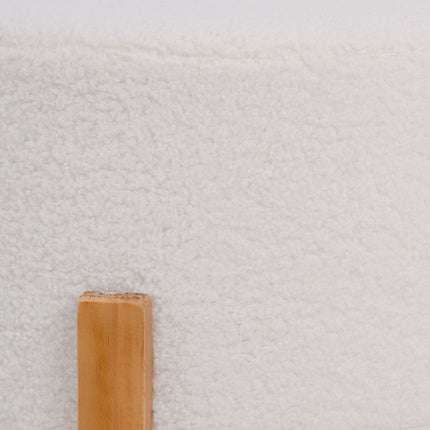 Puff synthetische Stoffe Beige Holz 46 x 46 x 46 cm