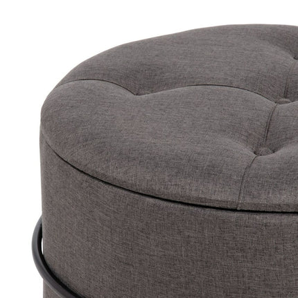 Puff 63 x 63 x 41 cm synthetische Stoffe Metall Dunkelgrau