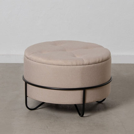 Puff 63 x 63 x 41 cm synthetische Stoffe Beige Metall