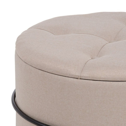 Puff 63 x 63 x 41 cm synthetische Stoffe Beige Metall