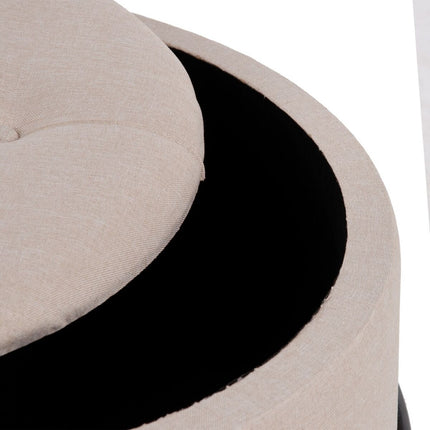 Puff 63 x 63 x 41 cm synthetische Stoffe Beige Metall