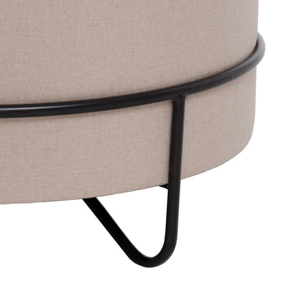 Puff 63 x 63 x 41 cm synthetische Stoffe Beige Metall
