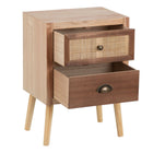 Nachttisch SASHA 40 x 30 x 57 cm natürlich Holz Creme Rattan