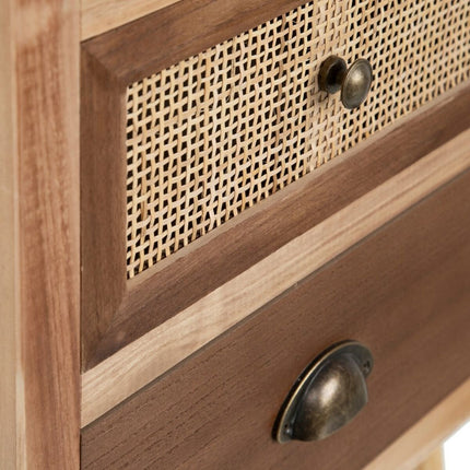 Nachttisch SASHA 40 x 30 x 57 cm natürlich Holz Creme Rattan