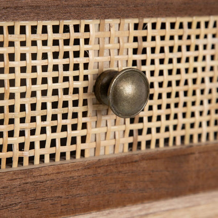 Schubladenschrank SASHA 75 x 30 x 75 cm natürlich Holz Creme Rattan