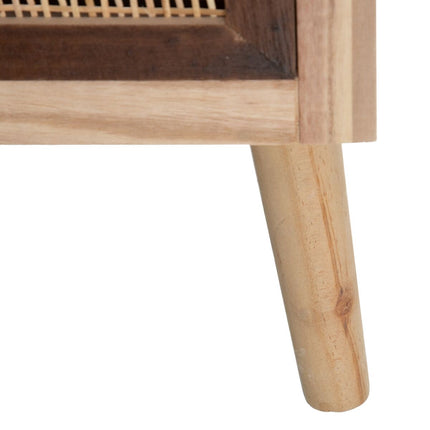 Schubladenschrank SASHA 75 x 30 x 75 cm natürlich Holz Creme Rattan