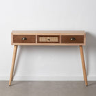 Eingangsbereich SASHA 110 x 30 x 78 cm natürlich Holz Creme Rattan