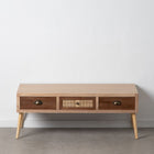 Couchtisch SASHA 110 x 50 x 43 cm Holz Rattan