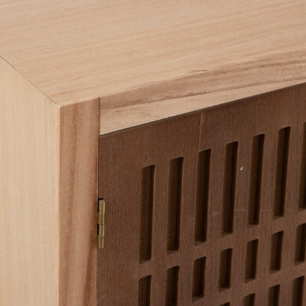 TV-Möbel SASHA natürlich Holz Creme Rattan