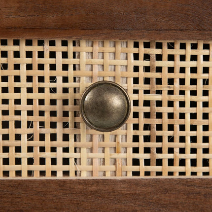 TV-Möbel SASHA natürlich Holz Creme Rattan