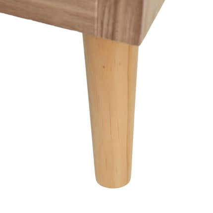 Konsolentisch mit Schubladen SASHA 106 x 33 x 90 cm natürlich Holz Creme Rattan