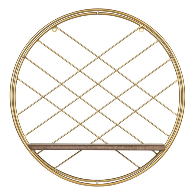 Regale natürlich Gold Metall Holz 43 x 13 x 43 cm