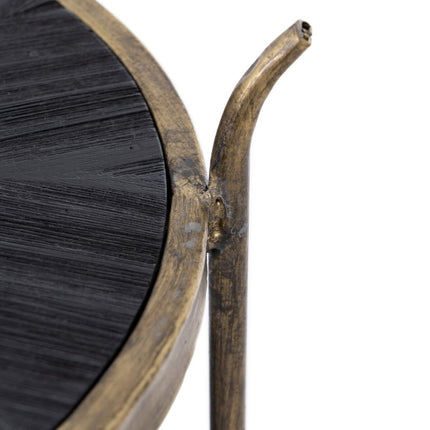 Regal 37,5 x 39 x 89,4 cm Schwarz Gold Metall Holz
