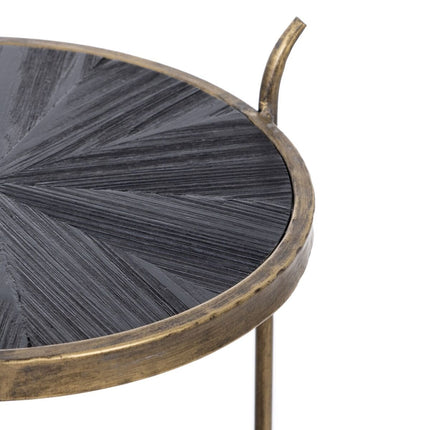 Regal 37,5 x 39 x 89,4 cm Schwarz Gold Metall Holz