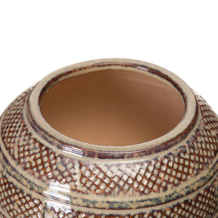Vase 17 x 17 x 17,5 cm aus Keramik Braun
