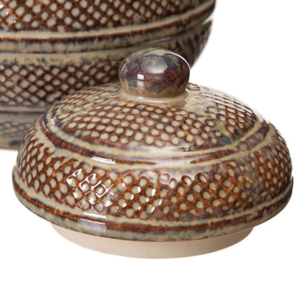 Vase 17 x 17 x 17,5 cm aus Keramik Braun