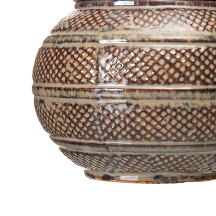 Vase 17 x 17 x 17,5 cm aus Keramik Braun