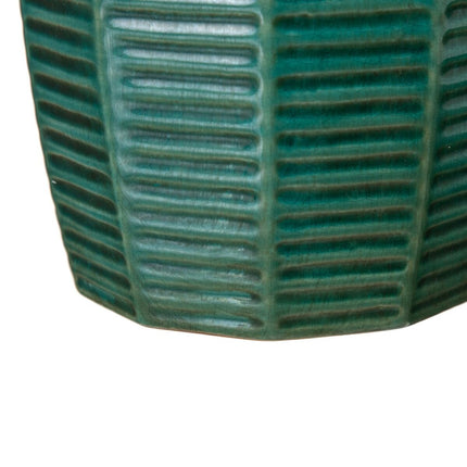 Vase 18,5 x 18,5 x 23 cm aus Keramik Dunkelblau