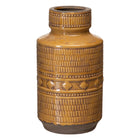 Vase 18 x 18 x 32,5 cm aus Keramik Senf