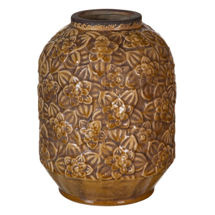 Vase 20,5 x 20,5 x 26,5 cm aus Keramik Braun