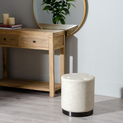 Puff Beige Kunstleder 38 x 38 x 42 cm DMF