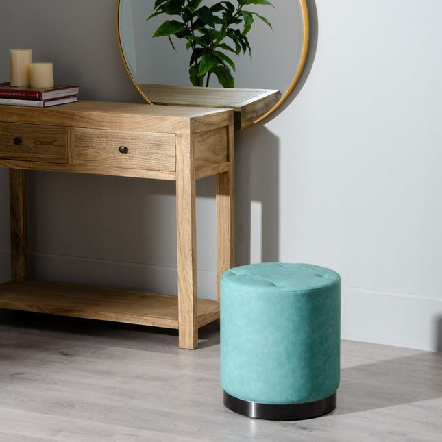Puff Blau Kunstleder 38 x 38 x 42 cm DMF
