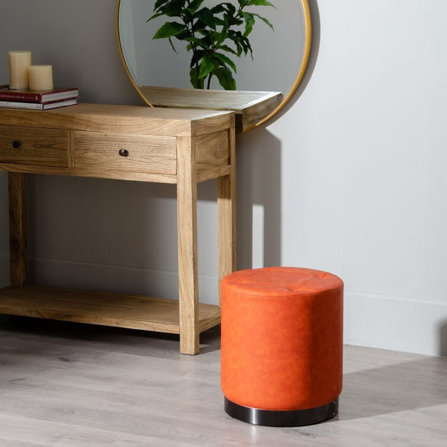 Puff Dunkelrot Kunstleder 38 x 38 x 42 cm DMF