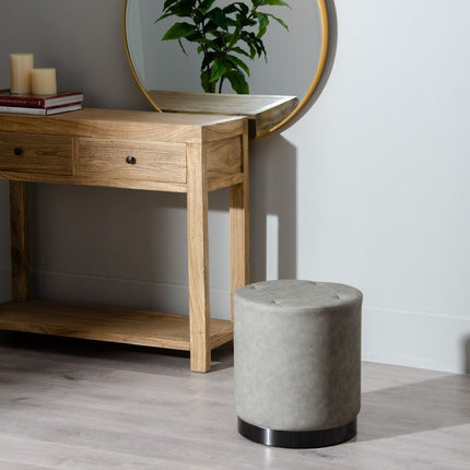 Puff Grau Kunstleder 38 x 38 x 42 cm DMF