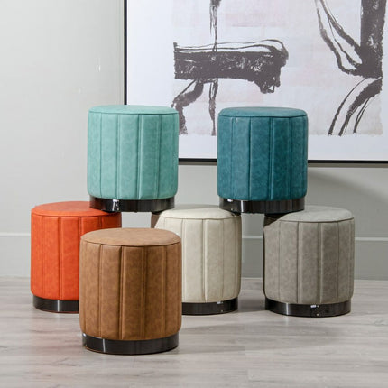 Puff Blau Kunstleder 38 x 38 x 42 cm DMF