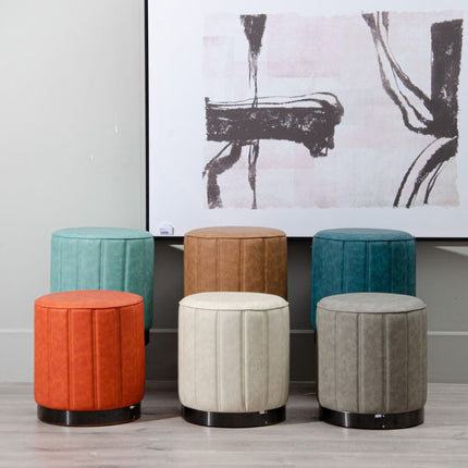 Puff Dunkelrot Kunstleder 38 x 38 x 42 cm DMF