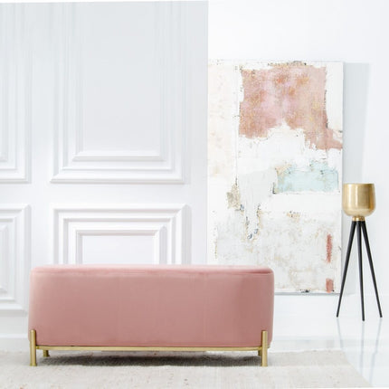 Hocker 104,5 x 39 x 42 cm synthetische Stoffe Rosa Metall