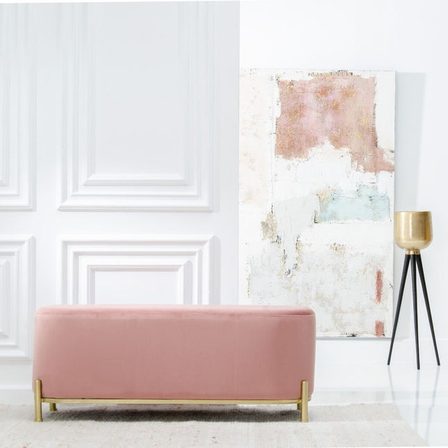 Hocker 104,5 x 39 x 42 cm synthetische Stoffe Rosa Metall