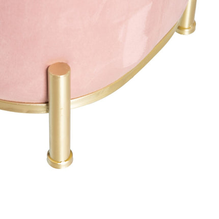 Hocker 104,5 x 39 x 42 cm synthetische Stoffe Rosa Metall