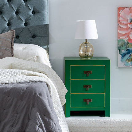 Nachttisch 43 x 34 x 55 cm Holz grün DMF