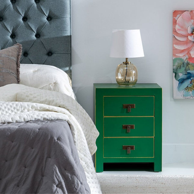 Nachttisch 43 x 34 x 55 cm Holz grün DMF