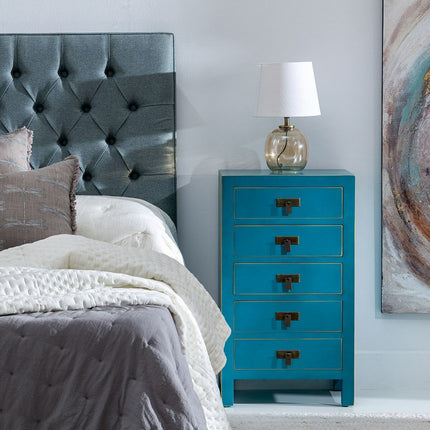 Nachttisch 44 x 34 x 77 cm Blau Holz DMF