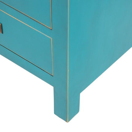 Nachttisch 44 x 34 x 77 cm Blau Holz DMF