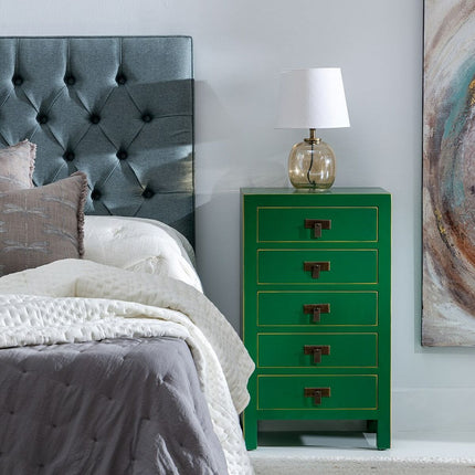 Nachttisch 44 x 34 x 77 cm Holz grün DMF