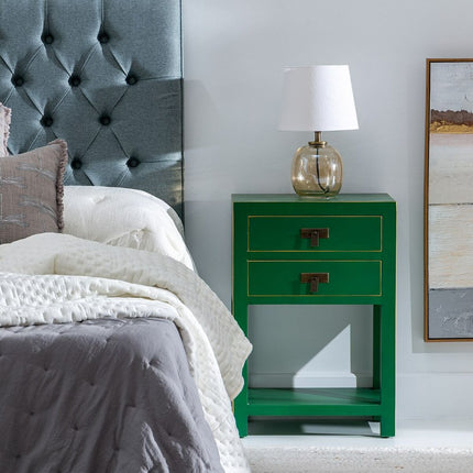 Nachttisch 45 x 30 x 66 cm Holz grün DMF