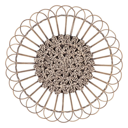 Wanddekoration natürlich Rattan 73 x 3 x 73 cm