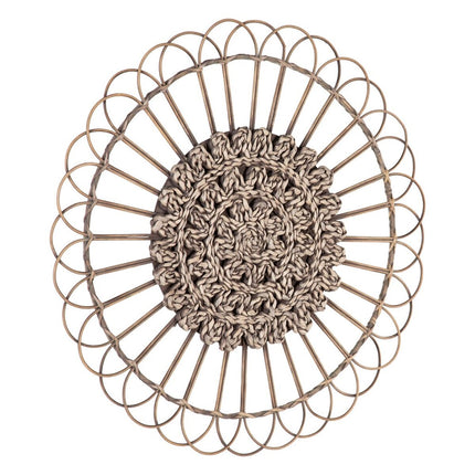 Wanddekoration natürlich Rattan 73 x 3 x 73 cm