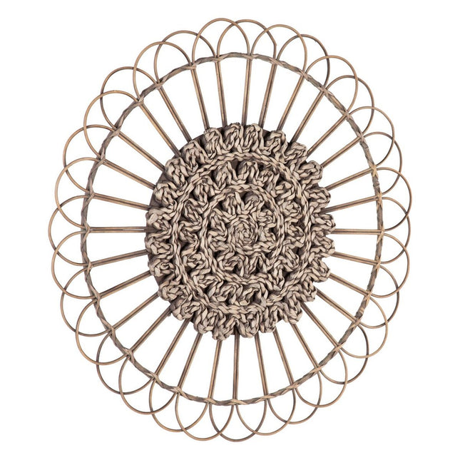 Wanddekoration natürlich Rattan 73 x 3 x 73 cm