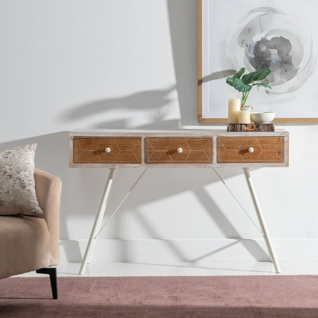 Eingangsbereich COUNTRY 120 x 35 x 78 cm natürlich Weiß Tannenholz Holz MDF