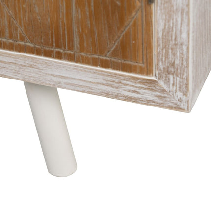 TV-Möbel COUNTRY 150 x 35 x 53,5 cm natürlich Weiß Tannenholz Holz MDF