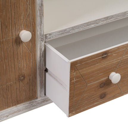 TV-Möbel COUNTRY 150 x 35 x 53,5 cm natürlich Weiß Tannenholz Holz MDF