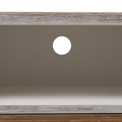TV-Möbel COUNTRY 150 x 35 x 53,5 cm natürlich Weiß Tannenholz Holz MDF
