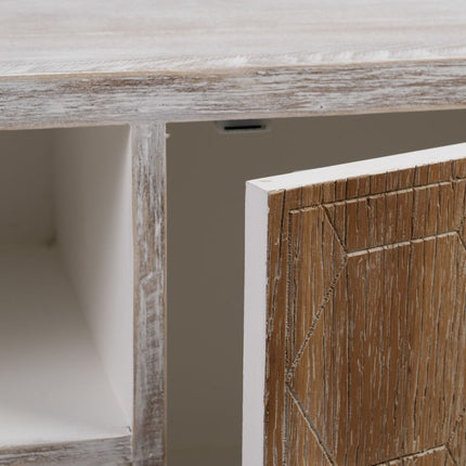 TV-Möbel COUNTRY 150 x 35 x 53,5 cm natürlich Weiß Tannenholz Holz MDF